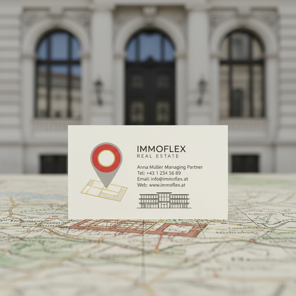 Kontaktkarte mit Karten-Pin in Wien
